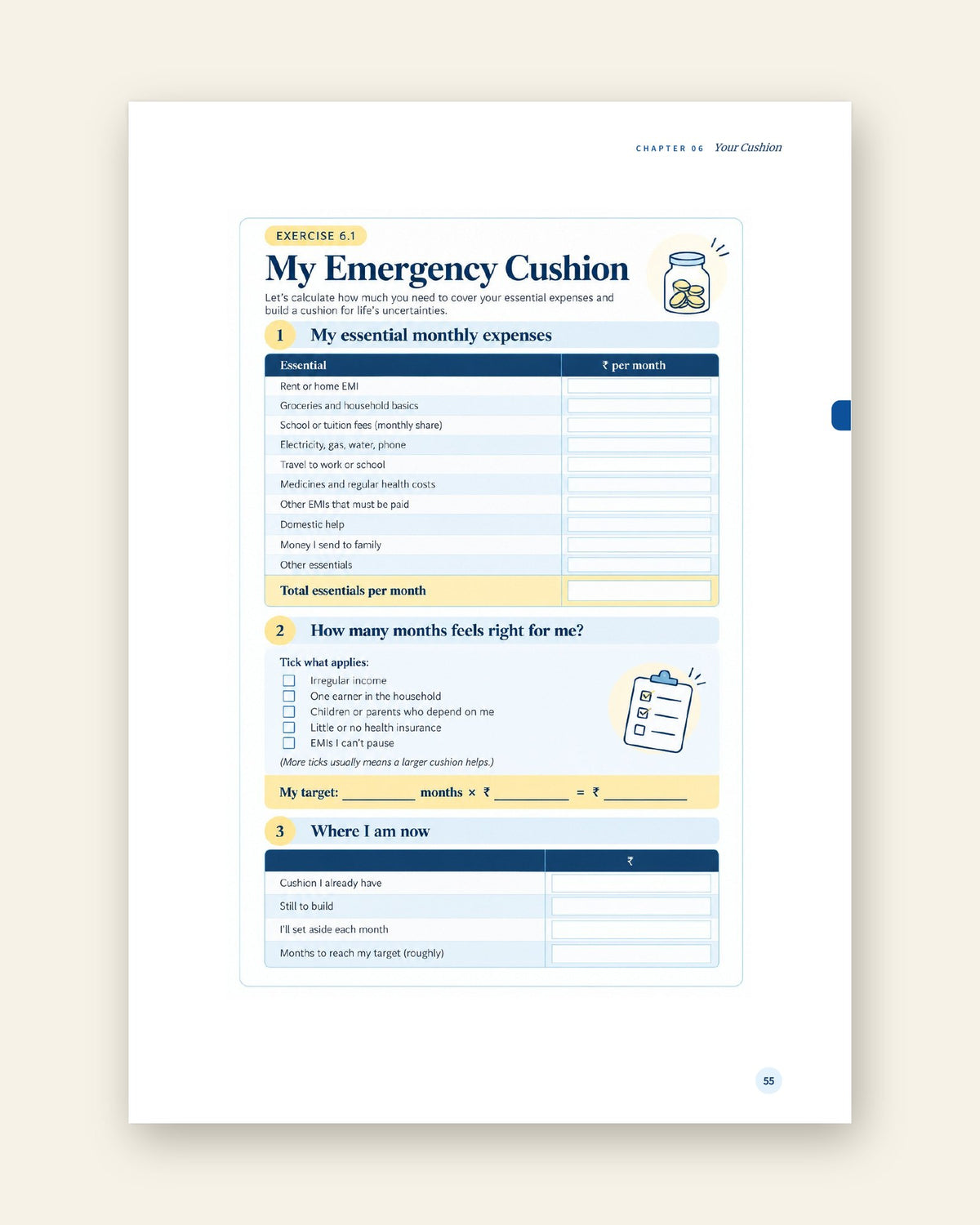 Exercise 6.1: the My Emergency Cushion worksheet
